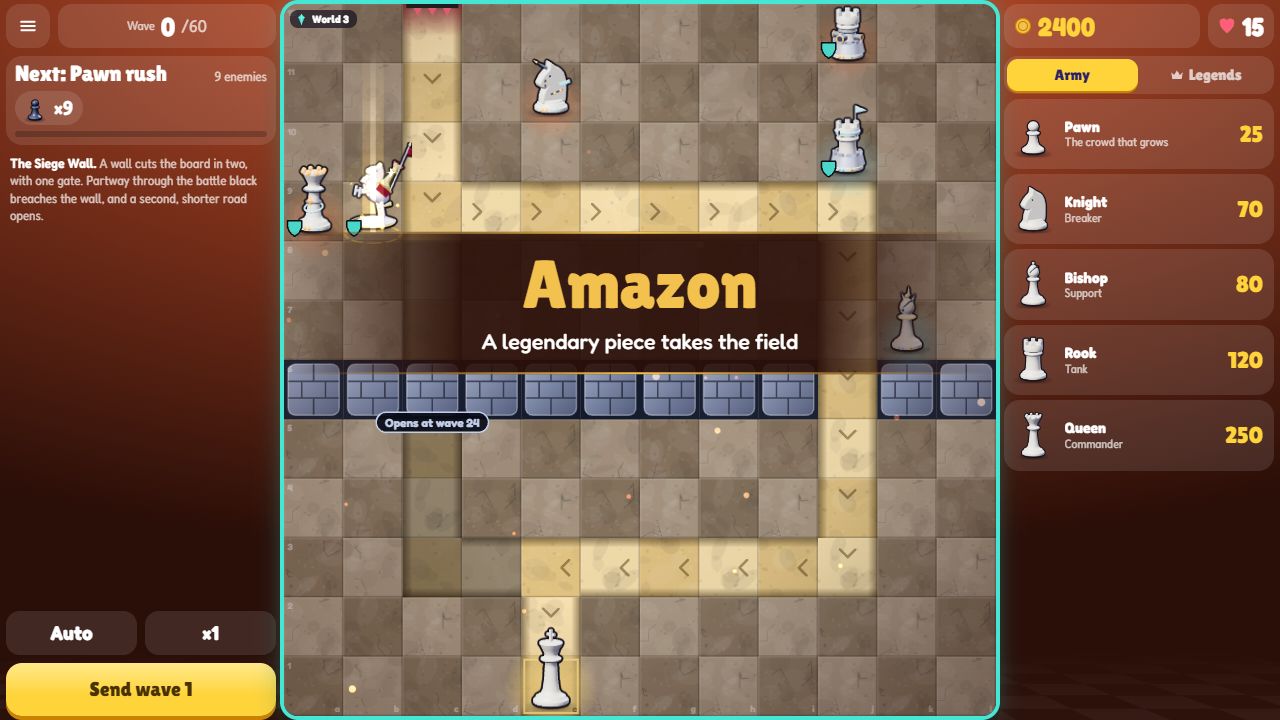 The Amazon, a legendary piece, takes the field